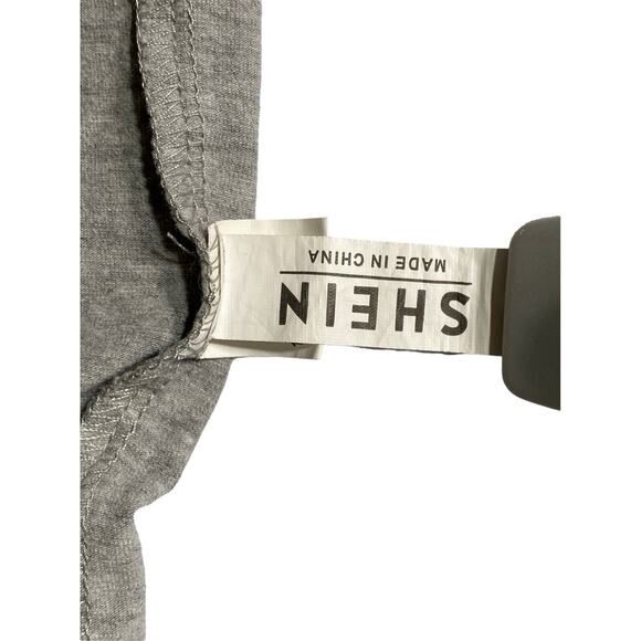 Shein Women L Gray Crop "What Ever" Spell Out Grunge Short Sleeve Lounge Tee - Picture 7 of 7